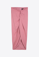 Federica Tosi Draped Viscose Midi Skirt with Knot Pink FTE24GO1320CP0049/O_FTOSI-0771