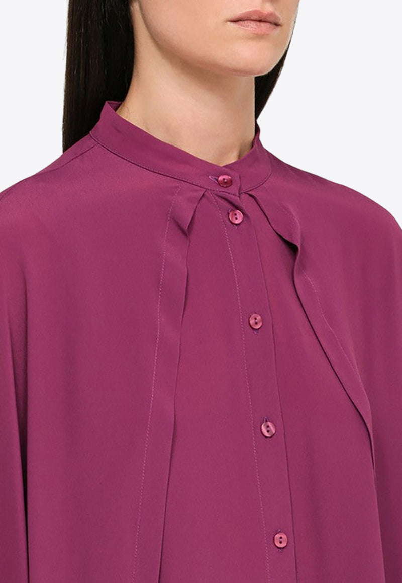 Federica Tosi Cape-Style Silk Blend Shirt Pink FTI23CA1950SE0020/N_FTOSI-1169