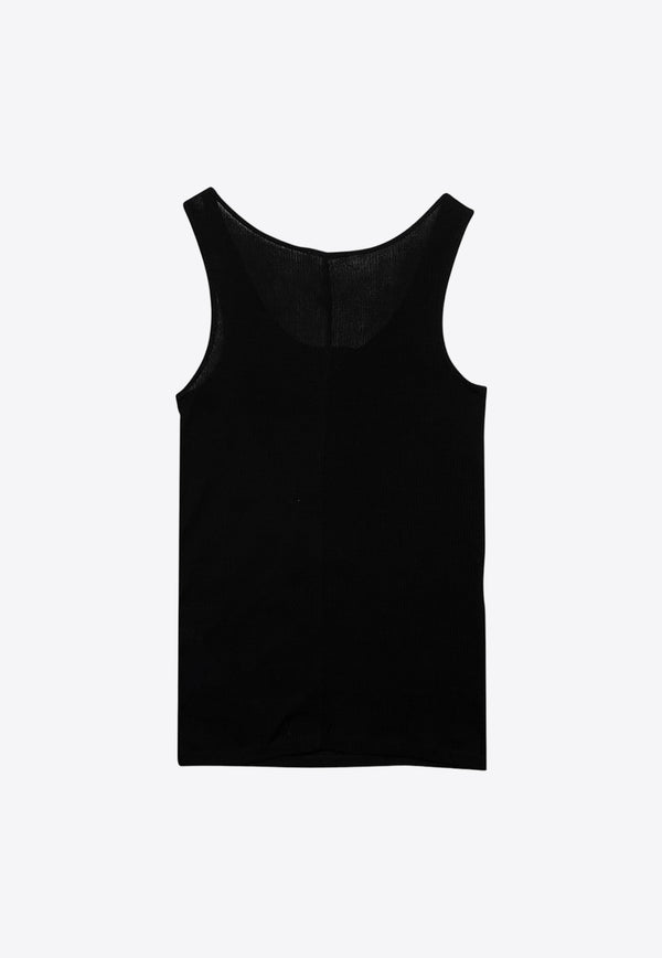 AMI PARIS Ribbed Knit Tank Top Black FTK034JE0055/O_AMI-001