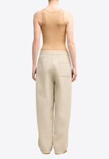 AMI PARIS Wool-Blend Pleated Pants FTR218.750CREAM