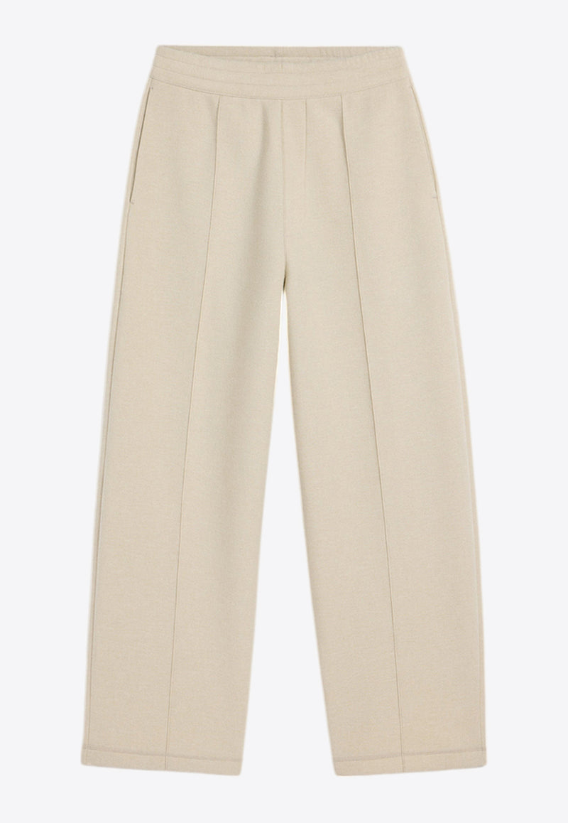 AMI PARIS Wool-Blend Pleated Pants FTR218.750CREAM