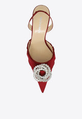 Mach 
Mach Galaxy 85 Crystal-Embellished Satin Slingback Pumps FW24-S0821-85-CRP-BDXMAROON