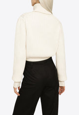 Dolce 
Gabbana Ribbed Knit Wool Turtleneck Sweater White FXB57T JCVP0 W4335