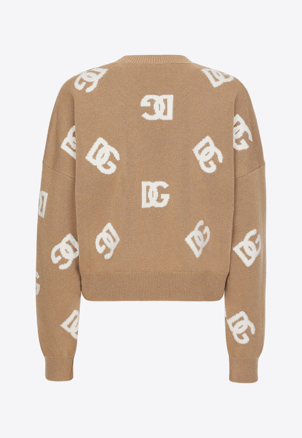 Dolce 
Gabbana Logo Intarsia Wool Sweater Beige FXM23T JCVO8 S9000