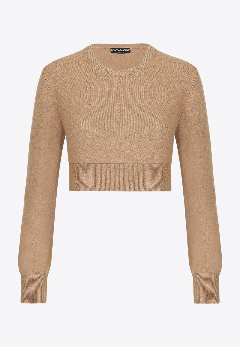 Dolce 
Gabbana Wool Cashmere Cropped Sweater Beige FXM28T JFMQ7 M0172