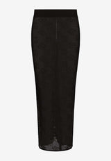 Dolce 
Gabbana All-Over Logo Midi Mesh Skirt FXO04T JFMAL N0000