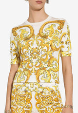 Dolce 
Gabbana Majolica Print Knit Top FXX13T JAHKI HG3TN Yellow