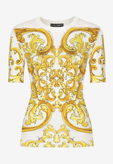 Dolce 
Gabbana Majolica Print Knit Top FXX13T JAHKI HG3TN Yellow