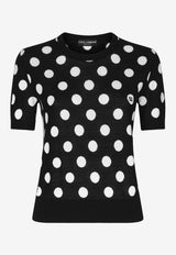 Dolce 
Gabbana Polka Dot Knit Top FXX22T JCVYK N0004 Black