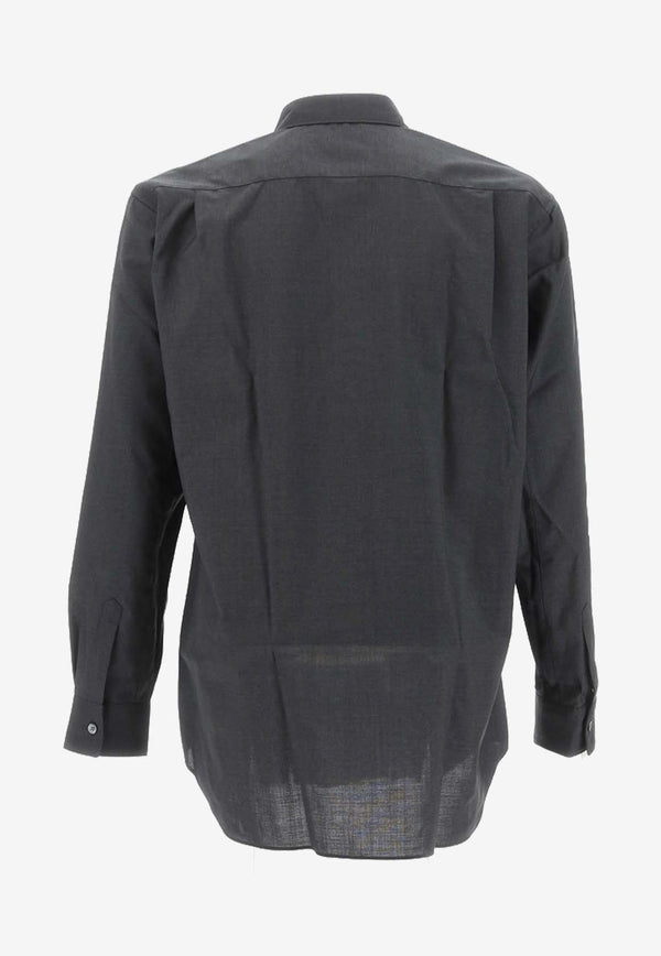 Comme Des Garçons Shirt Long-Sleeved Wool Shirt Gray FZB302_000_MDGREY