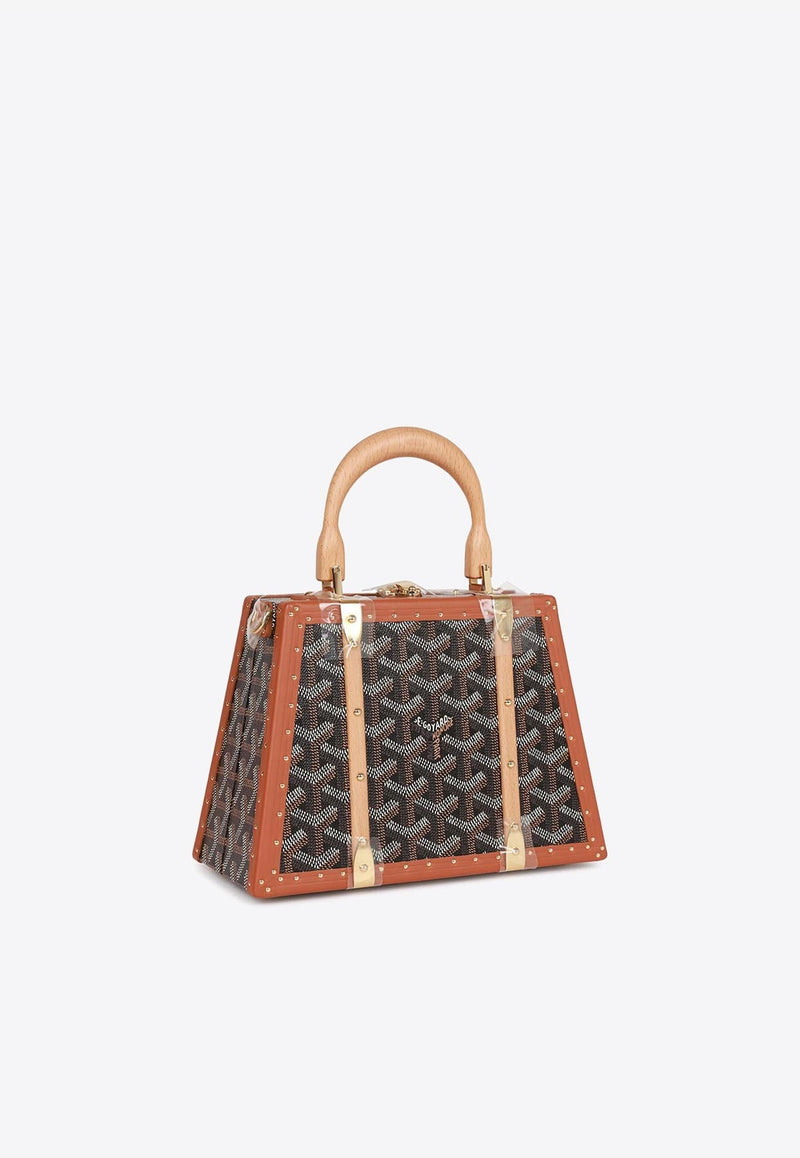 Mini Saïgon Trunk Top Handle Bag with Gold Hardware