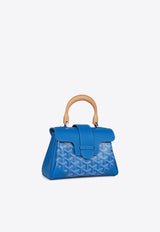 Goyard Mini Saïgon Souple Top Handle Bag with Palladium Hardware Blue