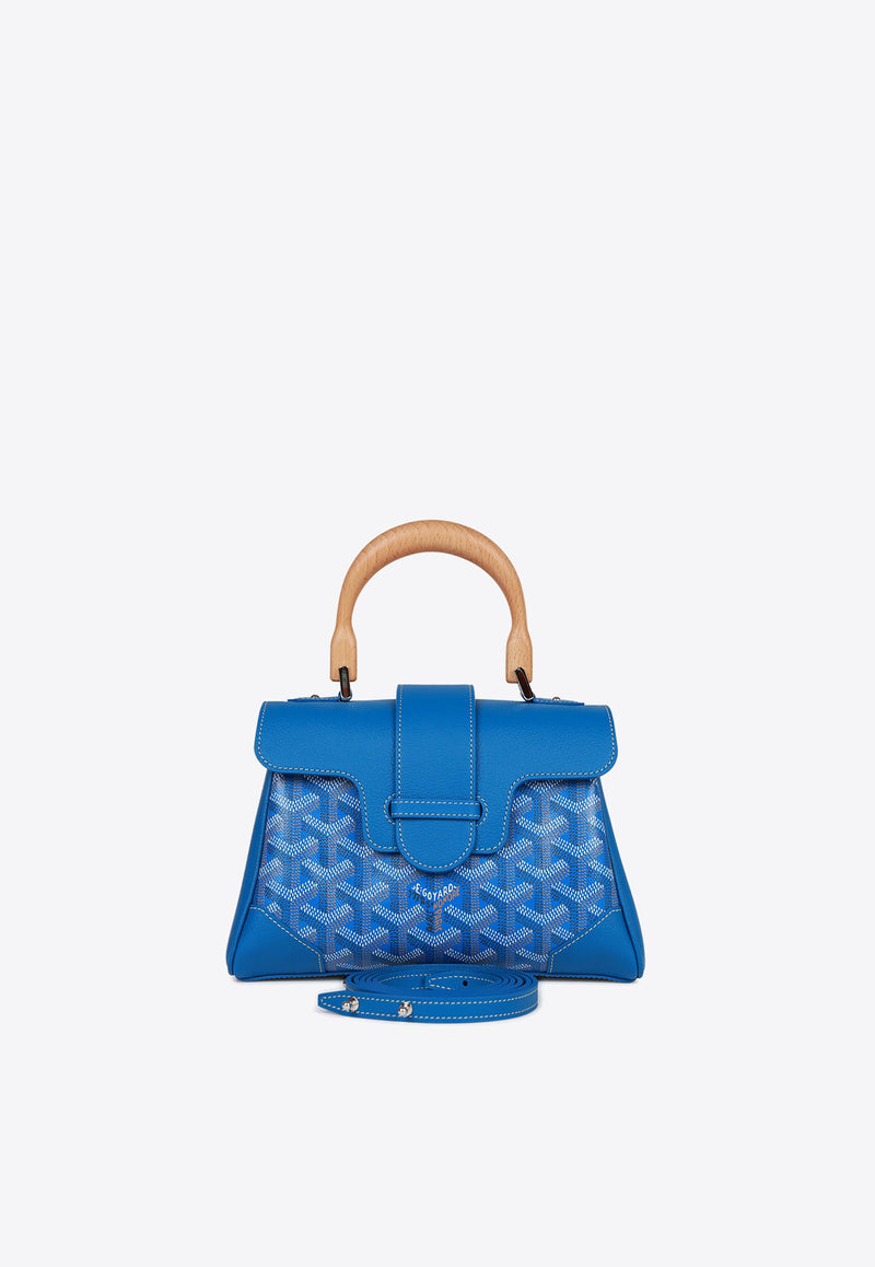 Goyard Mini Saïgon Souple Top Handle Bag with Palladium Hardware Blue