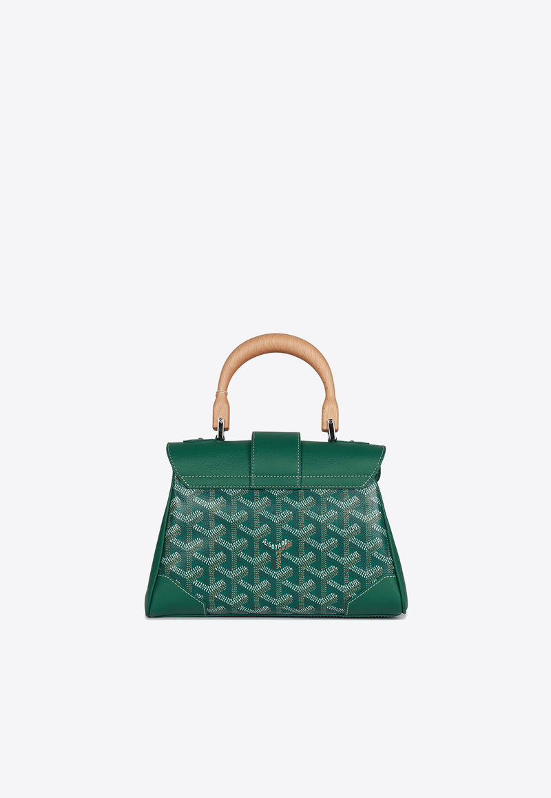 Goyard Mini Saïgon Souple Top Handle Bag with Palladium Hardware Green