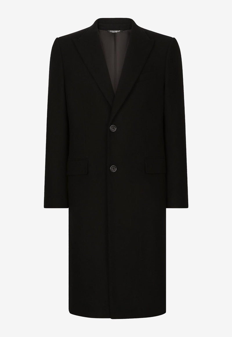 Dolce 
Gabbana Single-Breasted Wool Coat Black G036IT HUMJ2 N0000