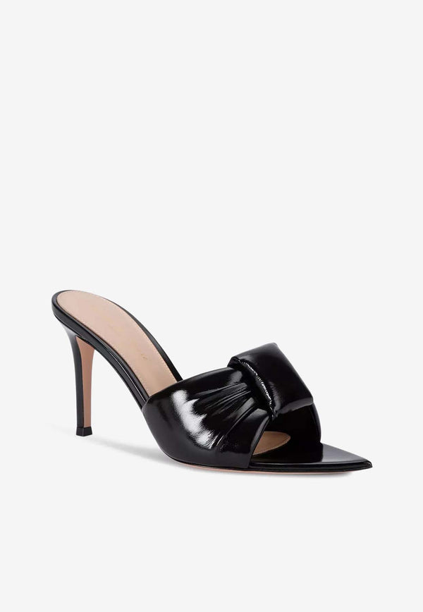 Gianvito Rossi 85 Patent Leather Mules G10021 85RIC NUINERO NUIT BLACK