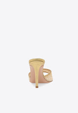 Gianvito Rossi Rania 85 Crystal-Embellished Mules G15040 85RIC BORMENU ORGANZA MEKONG NUDE Gold