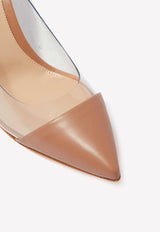 Gianvito Rossi Plexi 85 Pointed Pumps in Patent Leather Nude G20938 85RIC VPLPRTR PLEXI PRALINE TRASP