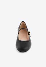 Gianvito Rossi Carla Nappa Leather Ballet Flats G22223 05GOM NAPNERO NAPPA BLACK Black