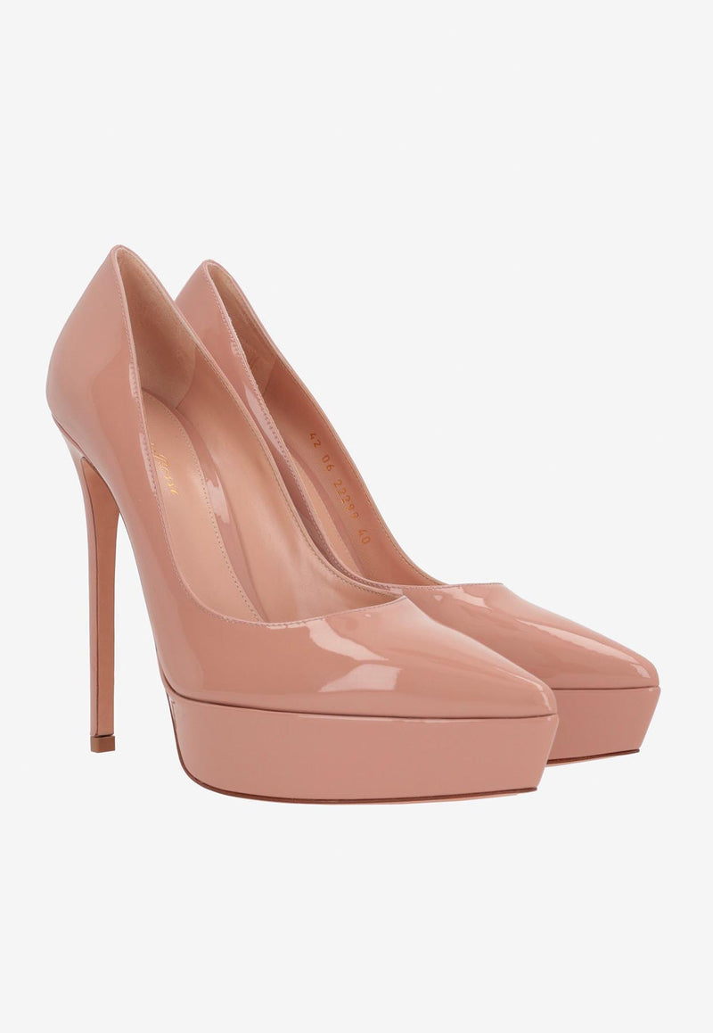 Gianvito Rossi 105 Patent Leather Platform Pumps G22299 15RIC VERPEAH PATENT PEACH