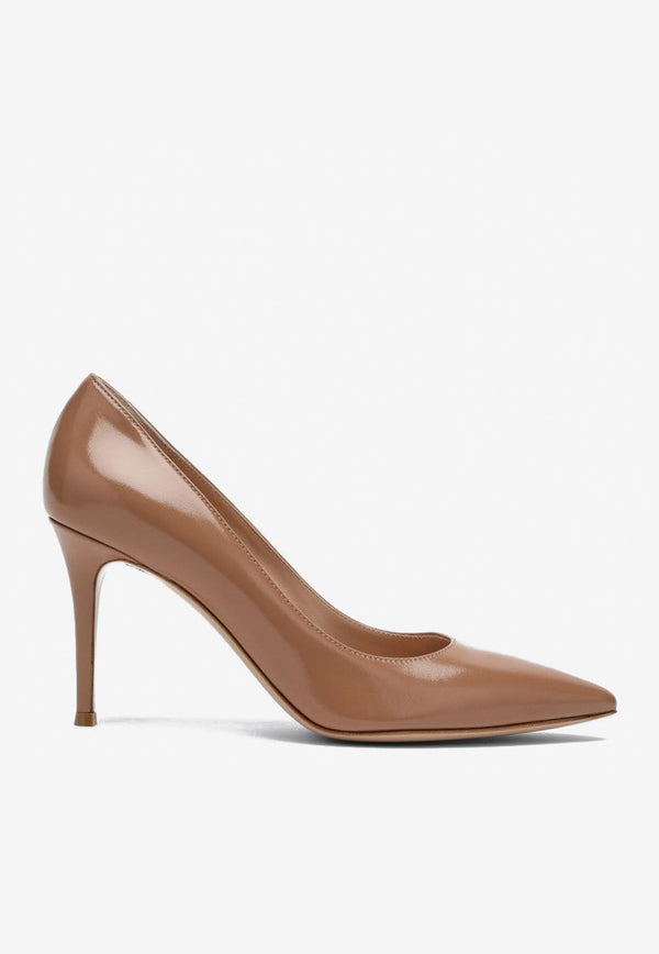 Gianvito Rossi Gianvito 85 Pointed Toe Leather Pumps Caramel G24580NUI/Q_GIANV-PRAL