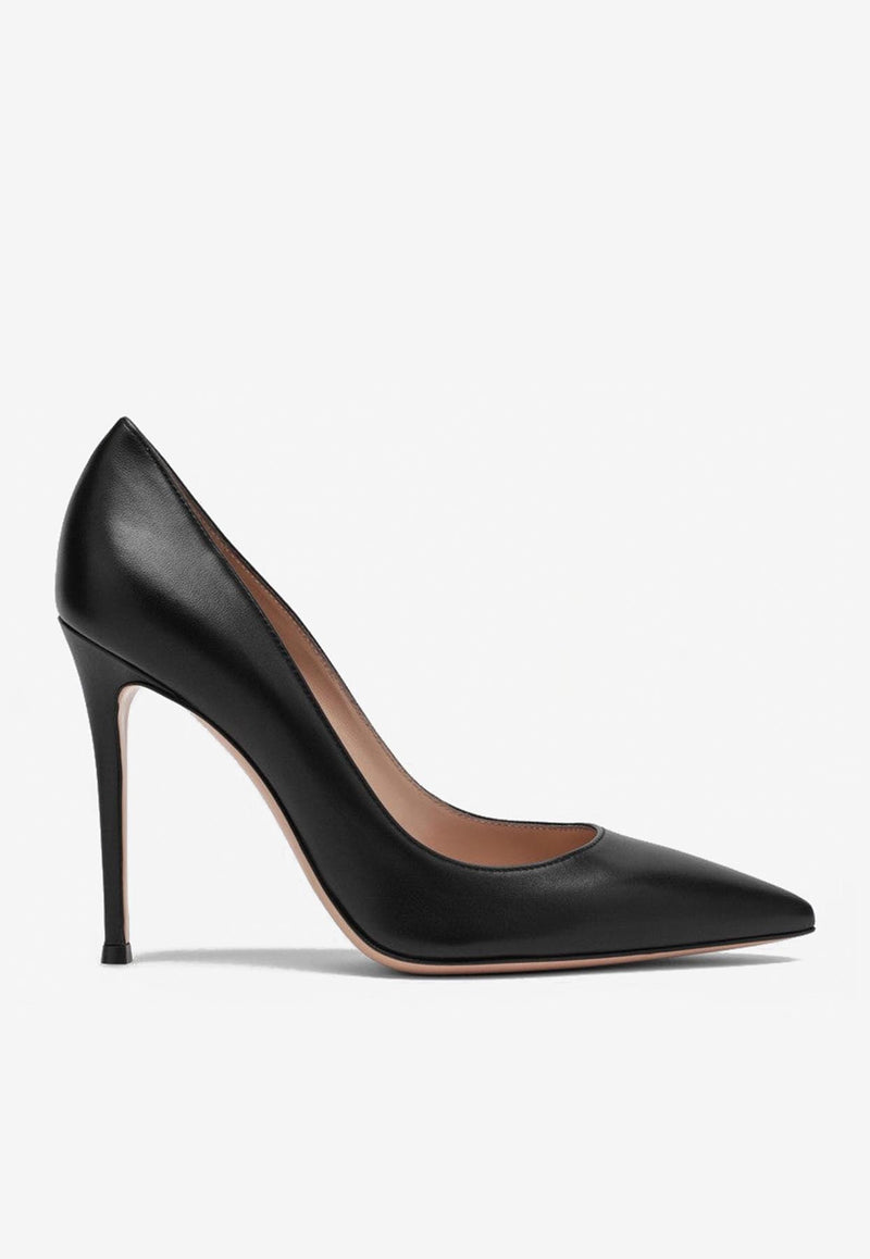 Gianvito Rossi Gianvito 105 Pointed-Toe Leather Pumps Black G28470NAP/Q_GIANV-NERO