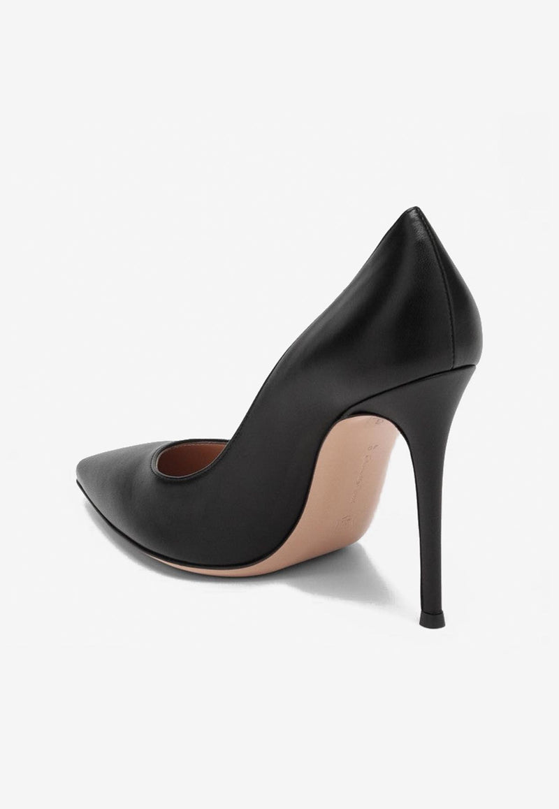 Gianvito Rossi Gianvito 105 Pointed-Toe Leather Pumps Black G28470NAP/Q_GIANV-NERO