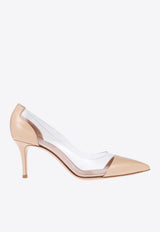 Gianvito Rossi Plexi 70 Patent Pumps G28560 70RIC VGLNUTR GLASS NUDE TRASP