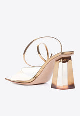 Gianvito Rossi Cosmic 85 Metallic-Leather Sandals G32208 85PLX GMEMEKM METAL MEKONG MEKONG