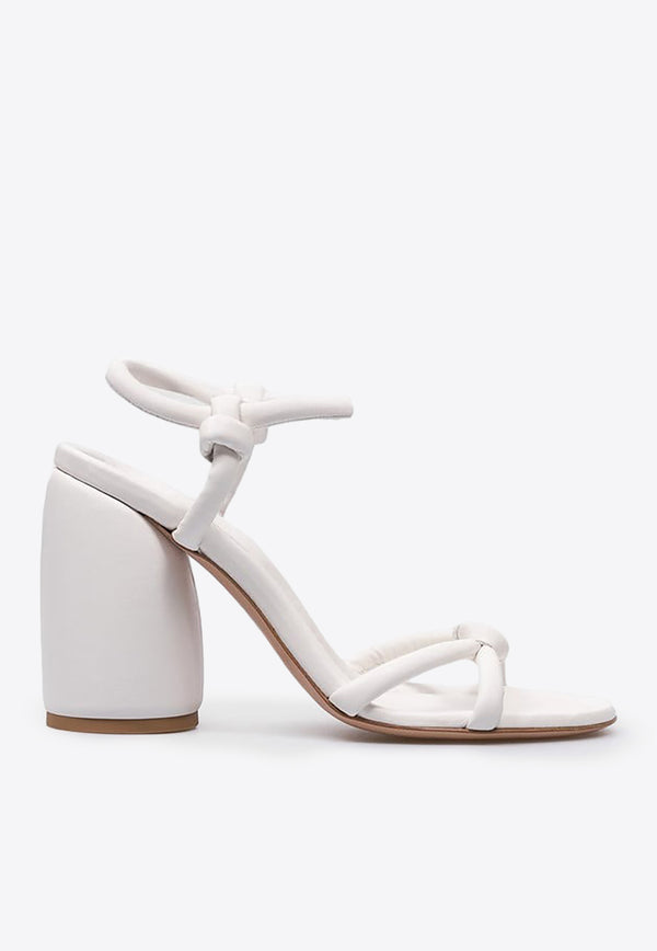 Gianvito Rossi 105 Knot-Detailed Leather Sandals G32295 95RIC NAPBIAN LAMB WHITE