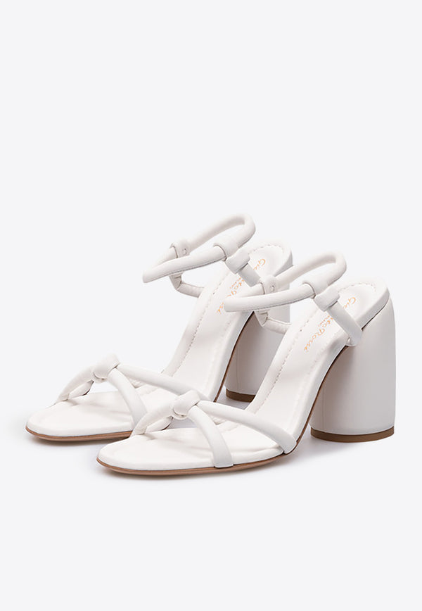 Gianvito Rossi 105 Knot-Detailed Leather Sandals G32295 95RIC NAPBIAN LAMB WHITE