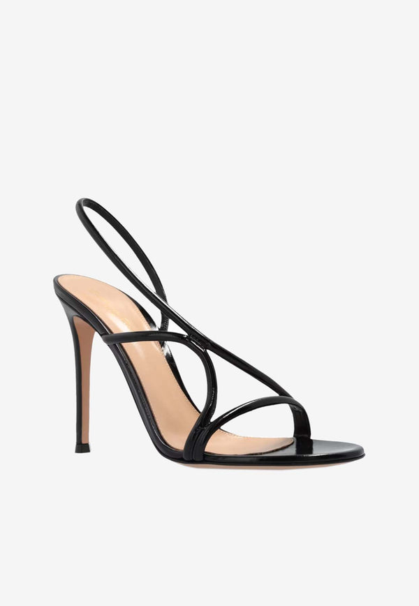 Gianvito Rossi 105 Patent Leather Sandals G32496 15RIC NUINERO NUIT BLACK