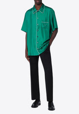 Dolce 
Gabbana Embroidered DG Silk Shirt Green G5KS3ZFU1S4/P_DOLCE-V0340