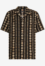 Dolce 
Gabbana Coin-Print Poplin Shirt Brown G5LD1T FSFMU HN4PG