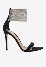 Gianvito Rossi 105 Crystal Embellished Sandals G61502 15RIC RCYNCRY CRYSTAL NET STR BLACK CR Black