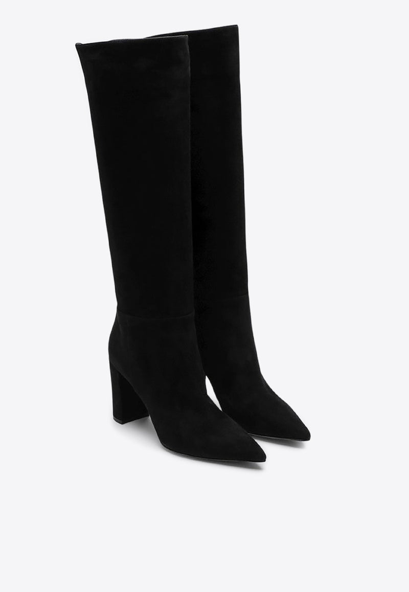 Gianvito Rossi Piper 85 Knee-High Suede Boots G80152C45/P_GIANV-NERO Black