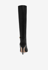 Gianvito Rossi Carrey 85 Calf Leather Knee-High Boots G80262 85RIC VGINERO CALF GLOVE BLACK