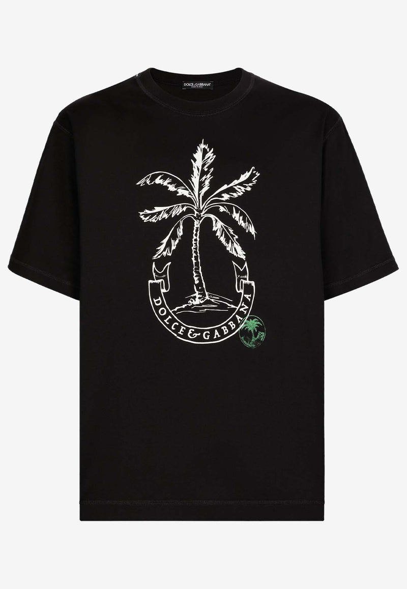 Dolce 
Gabbana Banana Tree Print T-shirt Black G8PN9T G7K1V N0000