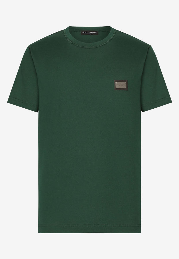 Dolce 
Gabbana Logo Short-Sleeved T-shirt G8PT1T G7F2I V0340 Green