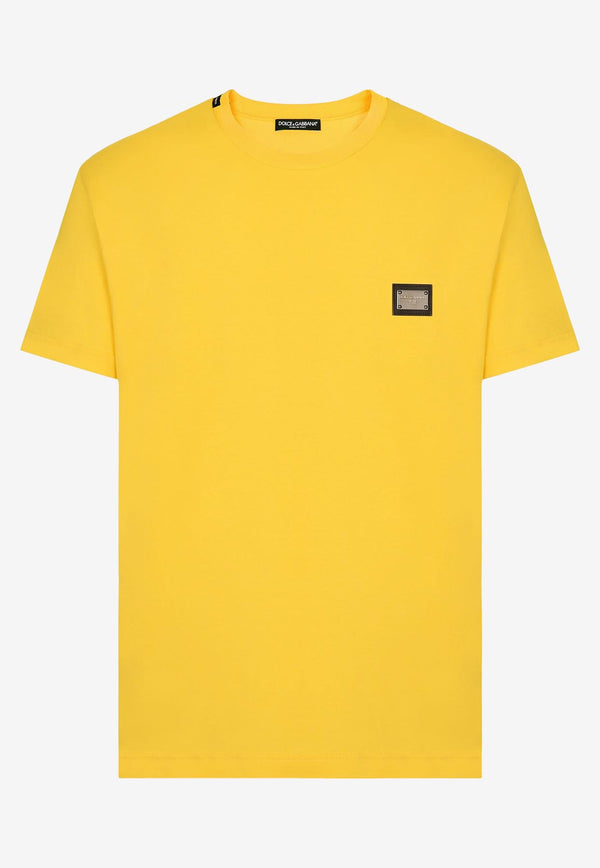 Dolce 
Gabbana Logo Short-Sleeved T-shirt G8PT1T G7JV9 A0417 Yellow