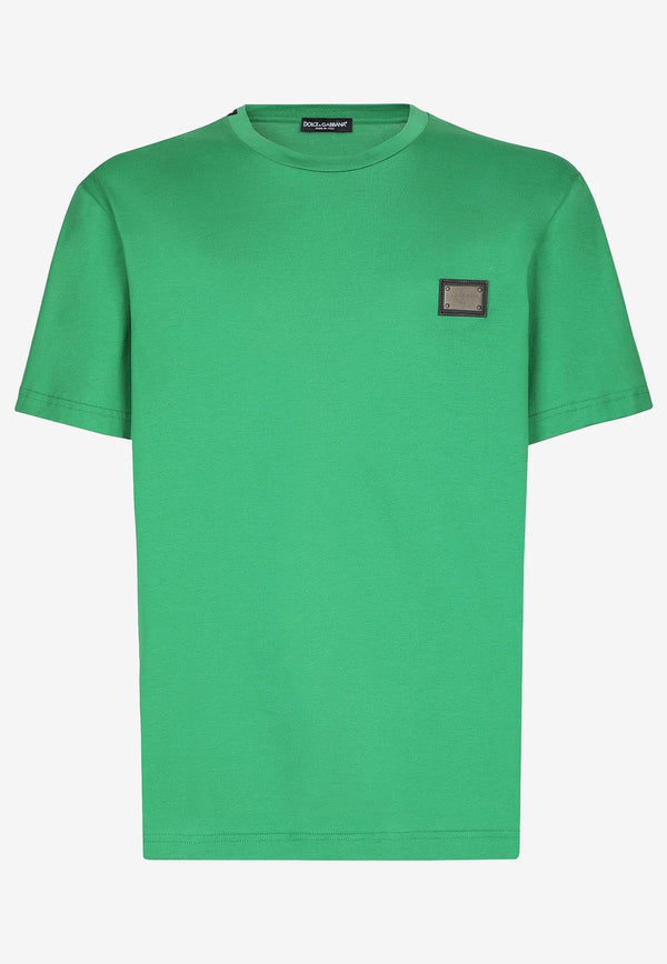 Dolce 
Gabbana Logo Short-Sleeved T-shirt G8PT1T G7JV9 V0396 Green