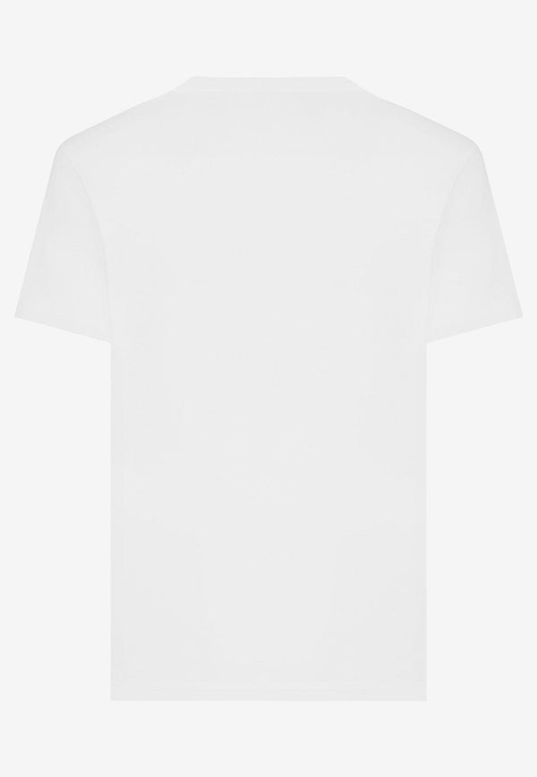 Dolce 
Gabbana Logo V-neck T-shirt G8PT2T G7F2I W0800 White