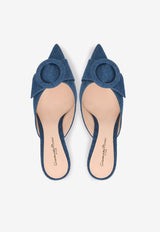 Gianvito Rossi Portofino 55 Denim Mules G93006 55RIC DEMMIDB DENIM MID BLUE