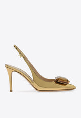 Gianvito Rossi Jaipur 85 Metallic-Leather Slingback Pumps G95322 85RIC METMEKO METAL MEKONG