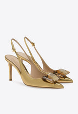 Gianvito Rossi Jaipur 85 Metallic-Leather Slingback Pumps G95322 85RIC METMEKO METAL MEKONG