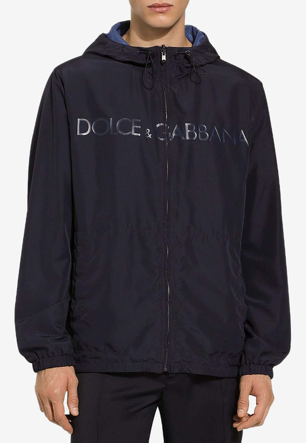 Dolce 
Gabbana Logo Reversible Windbreaker Jacket Blue G9AHBT FUMQ7 B3895