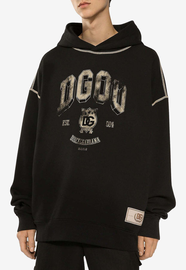 Dolce 
Gabbana Logo Print Oversized Hoodie G9AJAT G7NQC N0000 Black