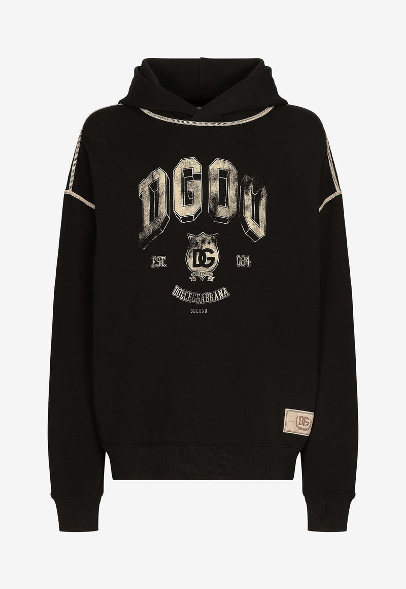 Dolce 
Gabbana Logo Print Oversized Hoodie G9AJAT G7NQC N0000 Black