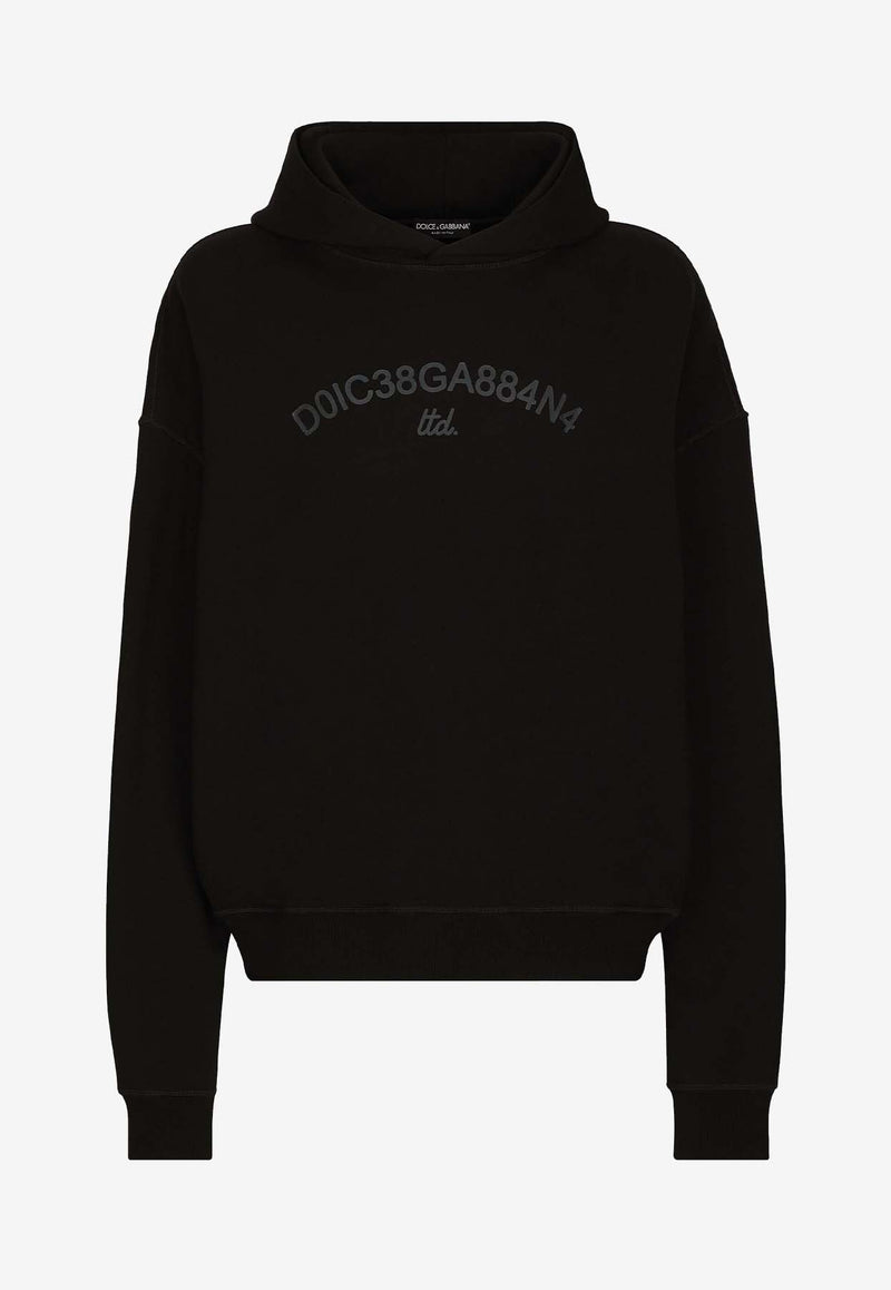 Dolce 
Gabbana Logo Print Hooded Sweatshirt Black G9AKAT HU7PP N0000