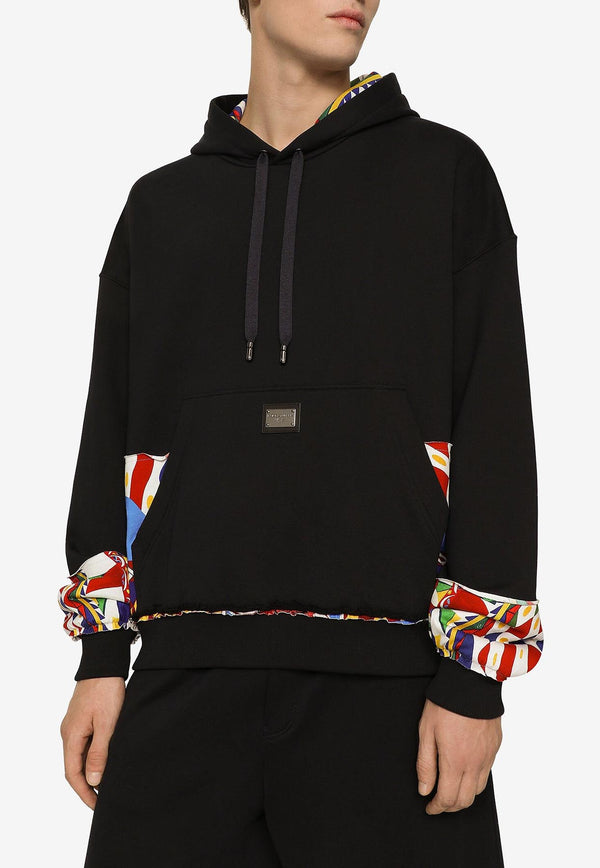 Dolce 
Gabbana Carretto Print Trim Hoodie G9AOUT G7J4D HH4KT Black